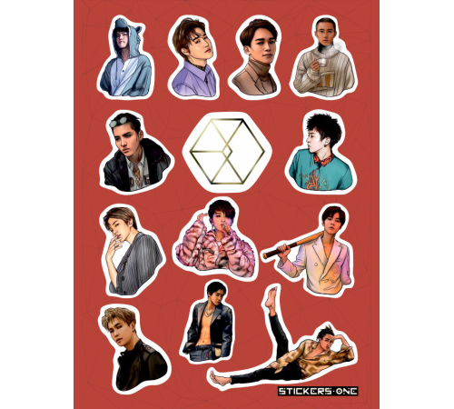 Лист стикеров Stickers-One - EXO #2